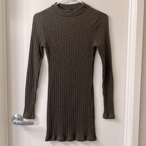 Olive long sleeve bodycon dress